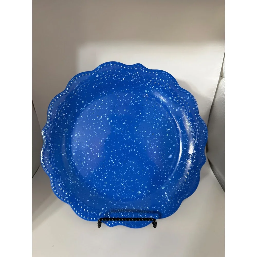 Pioneer Woman Juliette Cobalt Blue Melamine Dinner Plates Set of 4 10.7